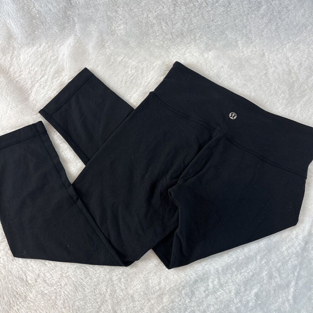 lululemon athletica Black Leggings with Silver Logo